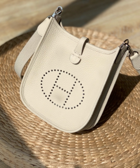 에르메스 미니 에블린16 나타 화이트 은장 토고가죽